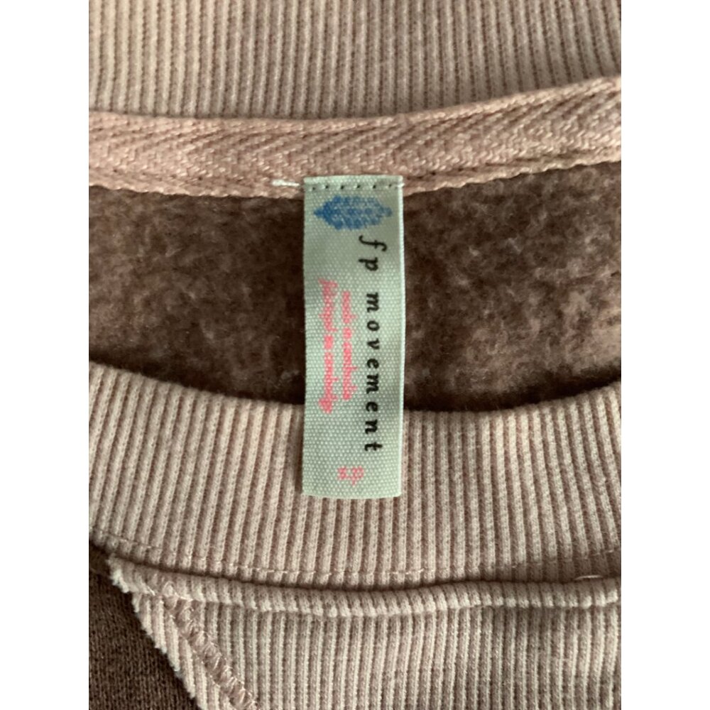 FP MOVEMENT FREE PEOPLE Pink Colorblock Cropped Kindle Up Pullover Sweatshirt S - Picture 6 of 6